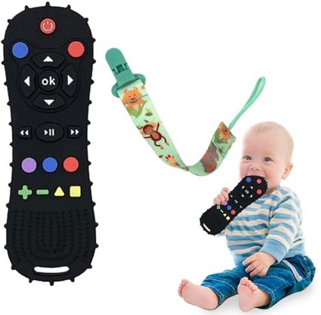 Mordedor de Silicona para Bebé - Mando a Distancia para Dentición, Juguete Suave para Bebés