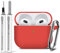 Inesore Compatible with Airpods 3rd Case Cover, Silicone Protective Case for Apple AirPods 3rd Generation with Keychain and Cleaner Pen, for Women Men (Red)