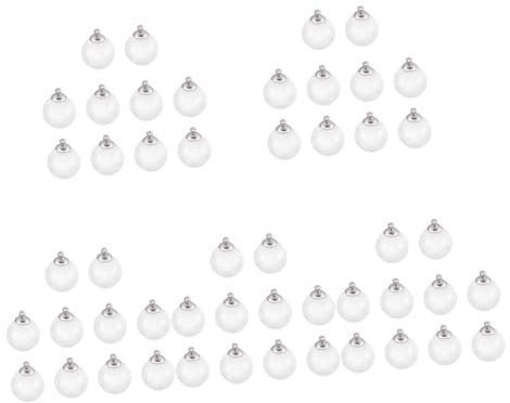 NUOBESTY 50stücke Kugeln Mit Aufhängekappen Schmuck Charms Für Halsketten Und Armbänder Einloch-kugel Dekoration Für Kreative Bastelprojekte