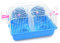Milisten Hamster Isolation Cage for Two Mice Portable PET House Divider Blue Small Animal Fighting Cage