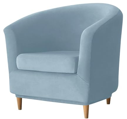 Meigeh Sesselbezug Sesselüberwurf Samt Sesselschoner 2 Stück Sesselhusse für Tullsta Schonbezüge für Cocktailsessel Stretch Hellblau