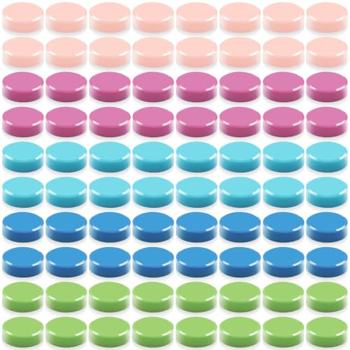PYJLBX Aimant aimer 80Pcs Puissant Magnétique frigo Décoratif Mini Rond, pour Tableau Magnétique, Calendrier, tableau, 5 Couleurs