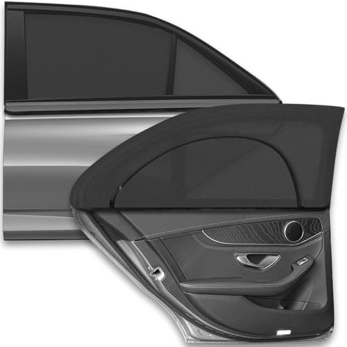 YERUUE Parasol Coche Bebe 2 Piezas Parasol de Coche para Ventana Lateral Trasera Lateral Ventana Coches Sombrilla Universal con protección UV para Bebe Niños Adulto Mascotas (Large Size(115 * 52cm))