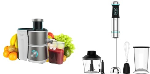 Cecotec Licuadora Orbital Juice&Fresh 400 Titan White. 400 W, 20000 RPM de Velocidad & Batidora de mano Power TitanBlack 1200 XL Cream&Crush. Potencia 1200 W