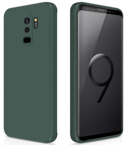 GiiYoon Hülle Kompatibel mit Samsung Galaxy S9 Plus, Hochwertiges Liquid Silicone Case, Rundumschutz Handyhülle, Kratzfestes Weiches Mikrofaserfutter- grün