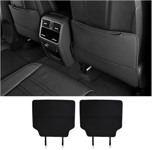 BFRDGE 2 Stücke Autositz Rückenlehnenschutz aus Leder für Cupra Formentor 2020-2022 2023 2024, Wasserdicht Autositz Rücksitz Organizer Autositzschoner Rückenlehne,A/Black