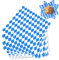 PLULON 100 Sheets Oktoberfest Food Basket Liners 12x12 Inch Wax Paper Blue White Checkered Deli Paper Sheets Sandwich Wrapping for Food Oktoberfest Party Supplies