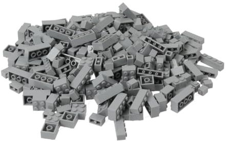 Steinchenshop Klemmbausteine 350 Stück Bricks Klassische Bausteine kompatibel mit Lego (Light Bluish Grey)