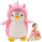 Yuragim Pinguin Kuscheltier Süß, Pinguin Stofftier Plüschtier Kuscheltier Plüschpuppen Pinguin Kissen Weihnachten Geburtstag Geschenk, Pudgy Penguins Plush für Kinder, Mädchen (Rosa Pinguin,25cm)