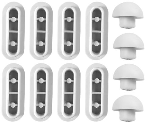 DLPRK 12 Stücke WC Sitzdeckelpuffer, WC Sitzpuff Auflagestopfen für Toilettensitz Abstandhalter für WC-Sitz Stoßstange 8 Ringpuffer und 4 Deckelpuffer(Weiß)