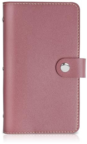 lizimandu Visitenkartenhalter, Visitenkarten-Buch, PU-Leder, Organisationsbinder, Namensausweis, Kartenhalter für Männer und Frauen, bis zu 96 Karten Kapazität, 1-Rot, 1 Pack