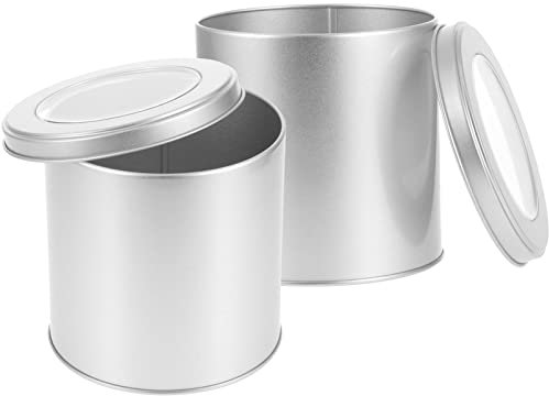 Cabilock 2piezas Lata De Café Ventana De Metal Latas De Té Herméticas Botes De Té Portátiles Para Almacenamiento Cocina Recipientes Para Frutas Secas