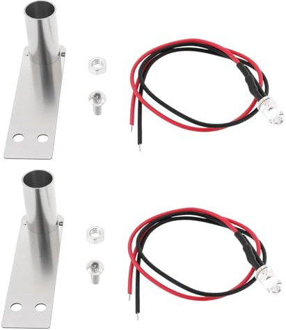 ECSiNG 2 STK. 1/10 RC-Auto-Simulations-Auspuffrohr für Drift-Auto Im Maßstab 1/10 49,4 X 13,8 X 18,4 Mm RC-Simulations-Endrohr mit LED-Licht Drahtbolzen Schrauben Einzelloch