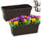 PECZEKO Blumenkasten-Set aus Kunststoff, Pflanzkasten für Blumen und Kräuter, Widerstandsfähiger Balkontopf, Pflanzkübel für Balkon 2 Pack Braun, ø 40 cm