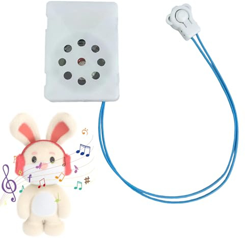 Sound Recorder, Recordable Voice Module, Battery Operated Recording Box, Easy Playback Button, for Plush Toys Birthday Halloween, 1.34x1.81x0.83 Inches, White, 1 Piece