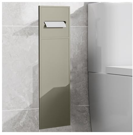 Premium Stainless Steel Embedded Alcove - Multifunctional Bathroom Organizer for Toiletries and Cosmetics, 86x30x14CM(Tea Apricot Color)