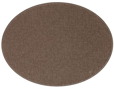 FREEFORM Platzset Oval 41×30 cm, Kunstleder abwaschbar, hitzebeständig | Braunes Tischdeckchen für Esstisch und Terrasse, rutschfest, pflegeleicht, langlebig, stilvolles Design
