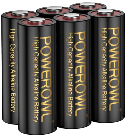 POWEROWL 23A Batterien 12V Alkaline Batterie, A23S MN21/23 L1028 Kompatibel, 6 Stück, 3 Jahre Garantie