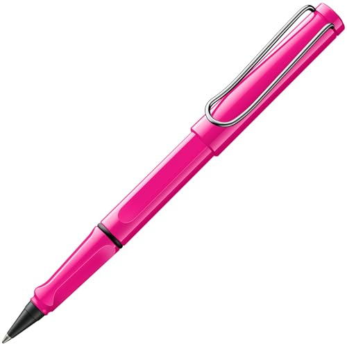 Lamy safari roll-ink pink Tintenpatronenroller in Strichbreite M | Lamy Tintenpatronenroller mit ergonomischem Griff - Gehäuse aus robustem ASA-Kunststoff – inkl. Tintenpatrone T10 blau