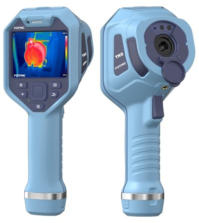 FOTRIC TK5 Wärmebildkamera, echte 320 x 240 IR-Auflösung, 40 mK NETD, 30 Hz, 3,5 IPS-Touchscreen, austauschbarer Akku, 49° Weitwinkel, 5 MP Kamera, -20°C bis 450°C, für Elektrotechnik, HLK & PV