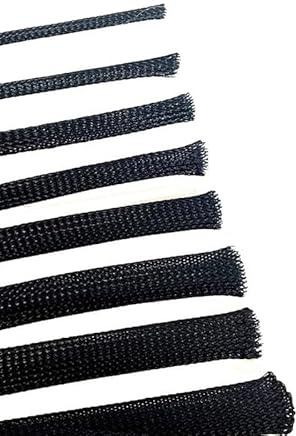 Protecteur de finition de câble, Black Insulated PET Braid Cable Tidy Sleeve 2-50mm Expandable Wire .ion Gland(50 mm)