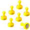 TMS Extra Strong Magnets Yellow, 7 Heavy Duty Fridge Magnets, Magnetic Push Pins for Whiteboards, Office Calendars, Notice Boards, Maps, Memo Boards, Neodymium Skittle (Yellow, Large (7 Pins))