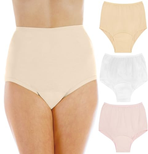Wearever Women's Cotton Comfort Incontinence Panties for Bladder Control with Regular Absorbency - Reusable & Washable Leak Proof Underwear 150 ml (Pack of 3) (Pastel) (M) (Fits Hip Sizes: 38-40)