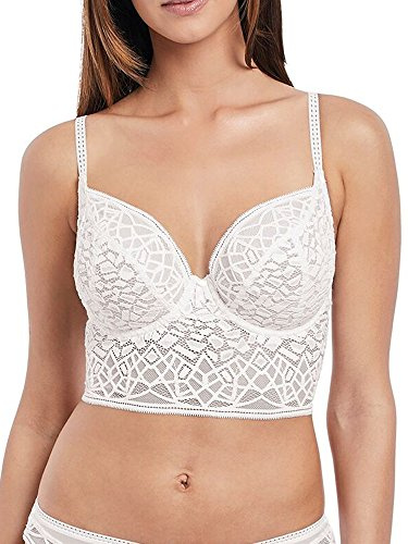 Freya Soiree Lace Longline Bralette White White 34E
