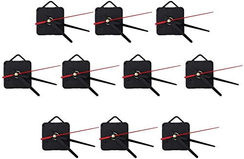 Tenlacum 10 pieces Quartz Wall Clock Movement Mechanisms Battery Powered Clock Kit for DIY Clock Replacement Parts (Black)