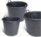 AlmaStore Vaso Mastello per Piante da Giardino, Orto, Vivaio, Edilizia - In polietilene HDPE - Tinozza con o senza Manici e fori - Mastellone Nero - Dimensioni : 160Lt, ø 80cm, h.51cm