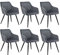 Juskys Esszimmerstühle 6er Set Tarje mit Rückenlehne & Armlehne, Metallbeine, Samt Bezug, bis 110 kg belastbar, 6 Stühle Esszimmer Küche Küchenstühle - dunkelgrau