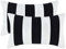 Alishomtll 2er Set Kissenbezug Kissenhülle Gestreift Weiche Dekorative Kissenbezüge Set Zierkissenbezüge mit Reißverschluss für Sofa Schlafzimmer 30x50 cm, Schwarz Weiß