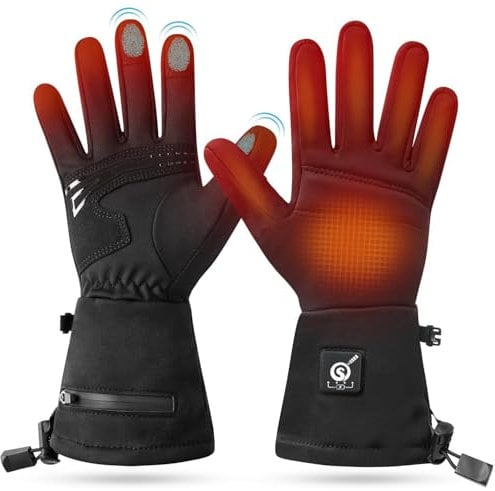Heated Gloves Liners Electric Gloves For Men Women Rechargeable Battery Waterproof Hand Warmer For Winter Snow Biking Riding Skiing Cycling Hunting Snowboarding Mittens (XS-S)