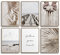 Hambient Poster Set, Wohnzimmer Deko Schlafzimmer, Zimmer - Wanddeko, Wandbilder - 6 Aesthetic Bilder 21x30 cm OHNE Bilderrahmen (Pampasgras Beige Pferd)