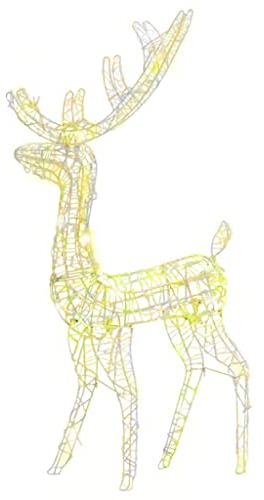vidaXL LED-Rentier Weihnachtsdekoration Weihnachtsbeleuchtung Weihnachtsdeko Beleuchtet Deko Figur Innen Außen Acryl 140 LEDs 120cm Warmweiß