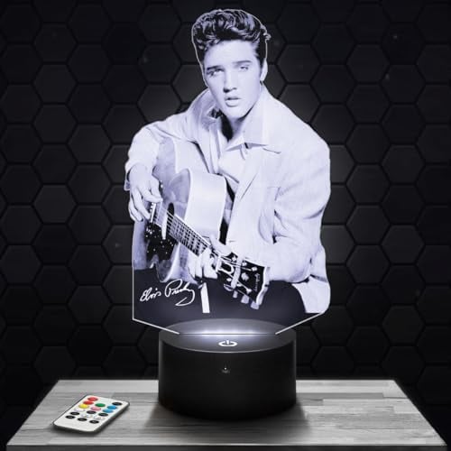 Nachttischlampe - Touch-Nachtlicht Elvis. P 3D-LED-Lampe Illusion, Geschenkidee Weihnachten Geburtstag Junge und Mädchen Nachttischlampe Kinder- oder Erwachsenenzimmer TOP