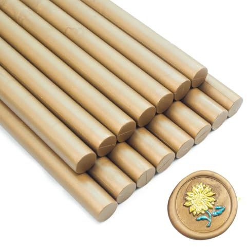 Wachssiegel Stock, Zifospy 15 Stück Klebepistole Wachs Siegel Stock für Siegellack, Siegellack Stock für Hochzeitseinladungen, Karten, Umschläge (Brown)
