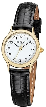 Damenuhr Quarz Lederband rund 24mm Regent F-1415 (IPG arabisch)