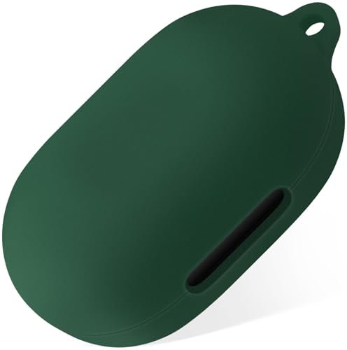Geiomoo Silicone Case Compatible with Anker Soundcore Space A40, Protective Cover with Carabiner (Emerald Green)