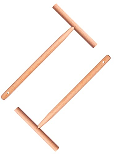 KICHOUSE 2pcs Wooden Pancake Fader Spatula Non-Toxic Spreaders for Home Cooking Easy Storage