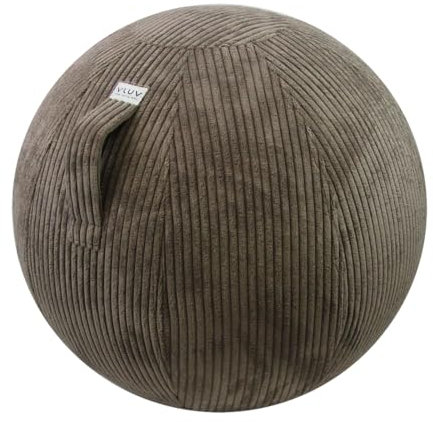 VLUV® BOL VLIP Sitzball Büro Ergonomisch [Atmungsaktiv mit Tragegriff und Wegrollschutz] Waschbarer Stoffbezug | Schwangerschaftsball| Gymnastikball Schwangerschaft Sitzball 65cm
