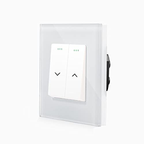 Wipp Rollladentaster, Jalousientaster Unterputz Komplettset mit Glasrahmen in Weiß von Luxus-Time