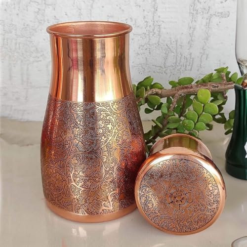 Copper Water Pitcher (Embossed)