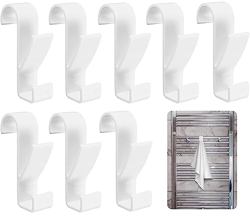 Haken für Rundheizkörper 8 Stück Haken für Handtuchheizkörper Handtuchhalter Heizkörper Haken Badheizkörper ABS Haken Heizung Badheizkörper Bademantel Haken für Alle Standard Heizkörper-Weiß