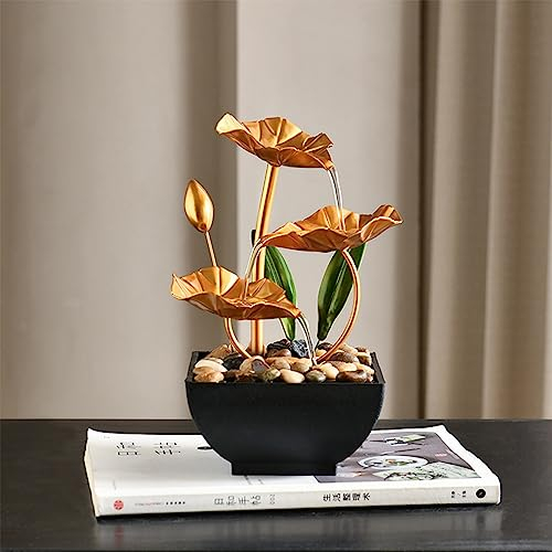 Tuzsocr Ornements d'eau Courante de Fontaine,Fontaine d’Intérieur Cascade Nature,Fontaine de Table Zen Relaxante,Idée Cadeau,pour la Décoration de la Maison,L'ameublement de Bureau,Salon,Chambre