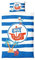 FC Hansa Rostock Kinder Bettwäsche Set ** Logo **, Kopfkissenbezug 40 x 60 cm und Bettdeckenbezug 100 x 135 cm, mit Reißverschluss, 100% Baumwolle