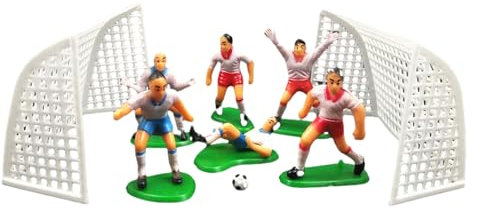 iewrtcin 8 Stück Fußball-Kuchenaufsatz, Fußball-Cupcake-Topper, Dekorationen, Kuchen-Einsatzkarten, Fußball-Geburtstagskuchen-Szenen-Dekoration für Jungen und Mädchen, Geburtstagsparty-Dekoration