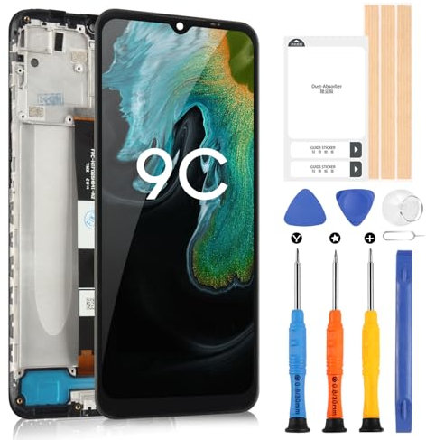 pour Xiaomi Redmi 9A / Redmi 9C / Redmi 9C NFC/Redmi 10A LCD Display - Écran pour Redmi 9C Numériseur Écran Tactile M2006C3MG M2006C3MT Verre Panneau Full Assemblée Réparation (Noir avec Cadre)