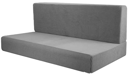 Dickly 2 Stück Camper Dehnbare Kissenabdeckungen, Esstisch-Kissenabdeckungen, RV-Sitzabdeckungen Möbelschutz, Ersatz-Bankabdeckung für Wohnwagen, Grau