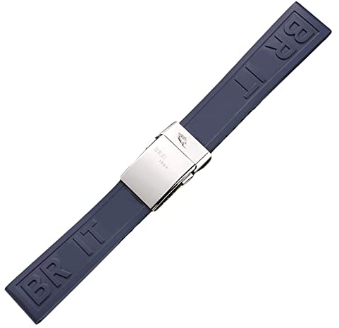ANZOAT Gummi-Silikon-Uhrenarmband, 20 mm, 22 mm, 24 mm, Uhrenarmband für Breitling, Navitimer, Avenger, Faltschnalle